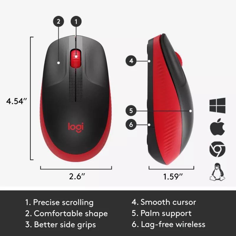 Ποντίκι Logitech M190 Wireless USB κόκκινο