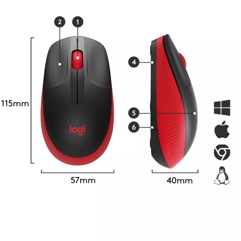 Ποντίκι Logitech M190 Wireless USB κόκκινο