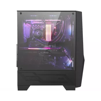MSI MAG FORGE 100R κουτί gaming Mid Tower, ATX/mATX/Mini-ITX, ψημένο γυαλί, 2 ανεμιστήρες ARGB 120 mm, μαύρο