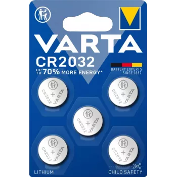 VARTA Μπαταρία Λιθίου Κουμπί Cr2032 3V (5 Τεμάχια)