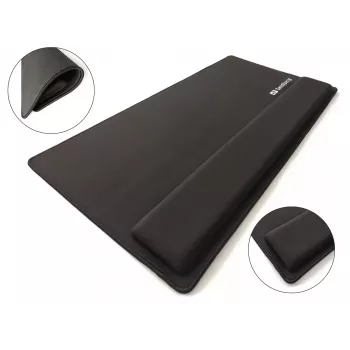 Sandberg Desk Pad Pro XXL, Μαύρο, Μονόχρωμο, Υποστήριγμα Καρπού, Αντιολισθητική Βάση, Gaming Mousepad