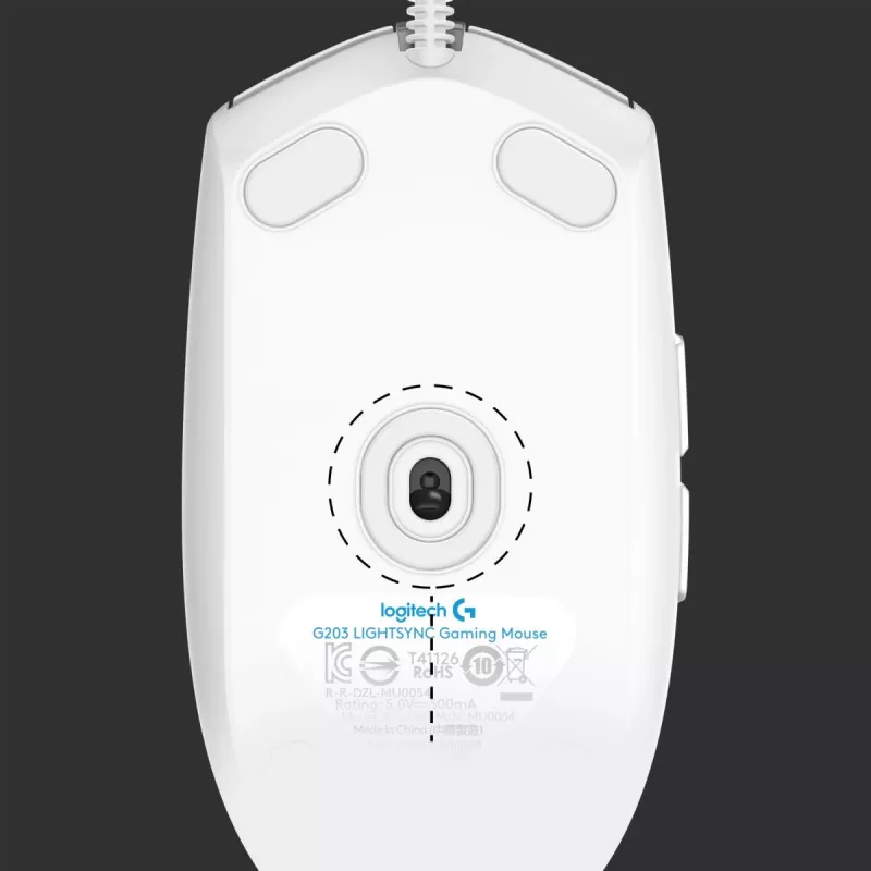 LOGITECH G203 Lightsync Gaming ποντίκι USB Λευκό