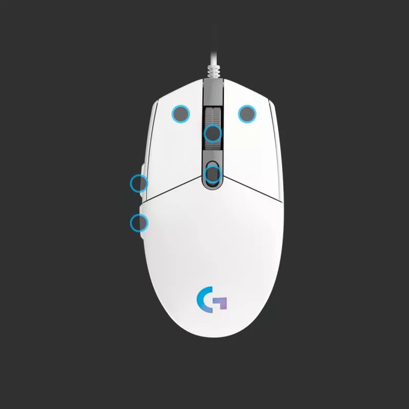 LOGITECH G203 Lightsync Gaming ποντίκι USB Λευκό