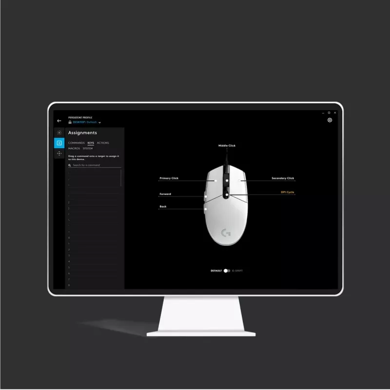 LOGITECH G203 Lightsync Gaming ποντίκι USB Λευκό