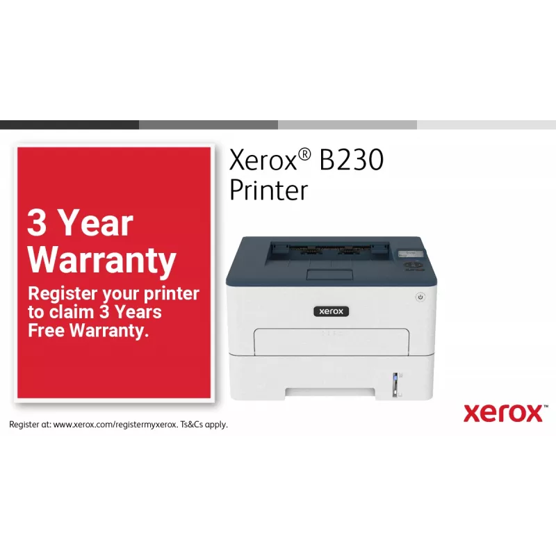 Xerox B230 A4 34ppm Wireless Duplex Εκτυπωτής PCL5e/6 2 Δίσκοι χαρτιού συνολικά 251 Φύλλα
