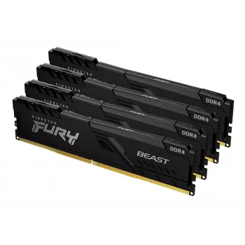 Kingston Technology FURY Beast 128GB 3200MT/s DDR4 CL16 DIMM (Kit of 4) Μαύρο