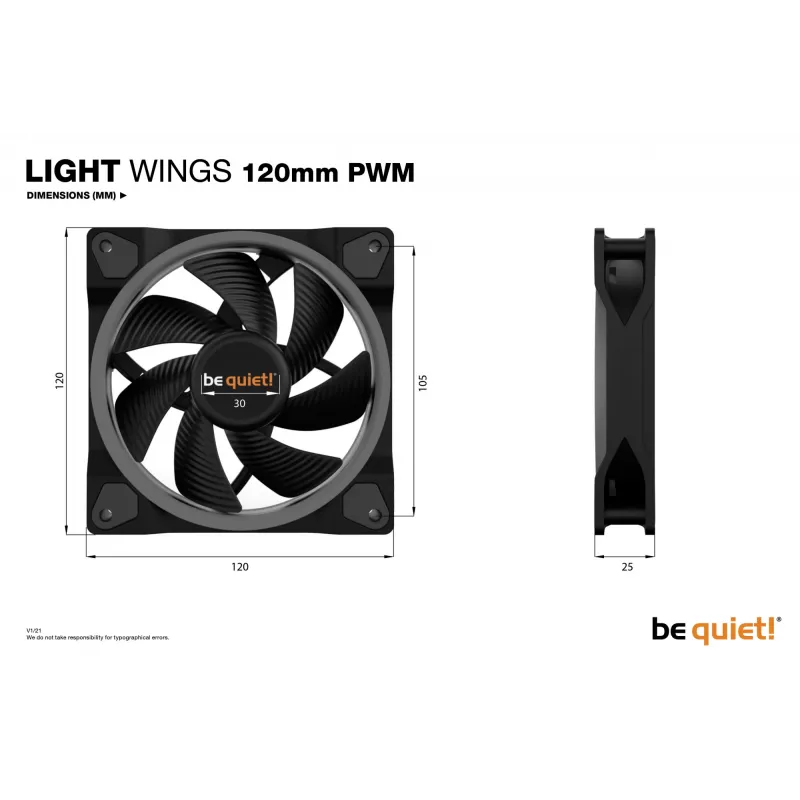 be quiet Light Wings 120mm ARGB PWM Ανεμιστήρας μαύρο