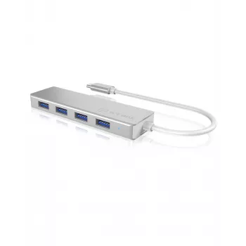 ICY BOX IB-HUB1425-C3 USB 3.2 Gen 1 (3.1 Gen 1) Type-C 5000 Mbit/s ασημί