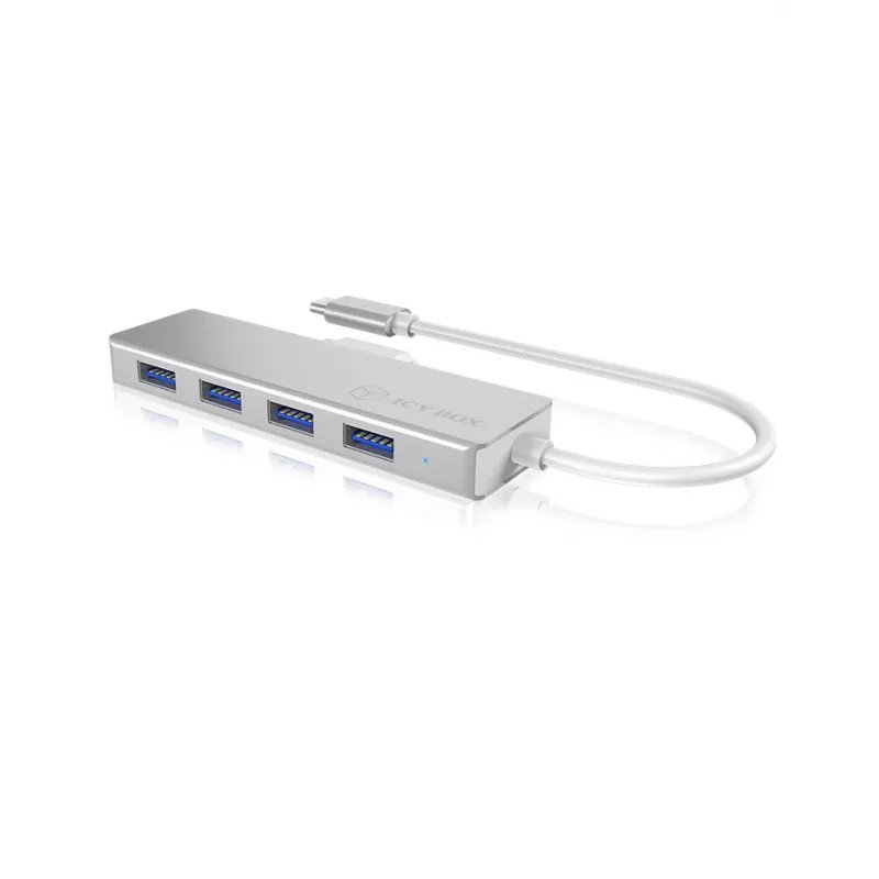 ICY BOX IB-HUB1425-C3 USB 3.2 Gen 1 (3.1 Gen 1) Type-C 5000 Mbit/s ασημί