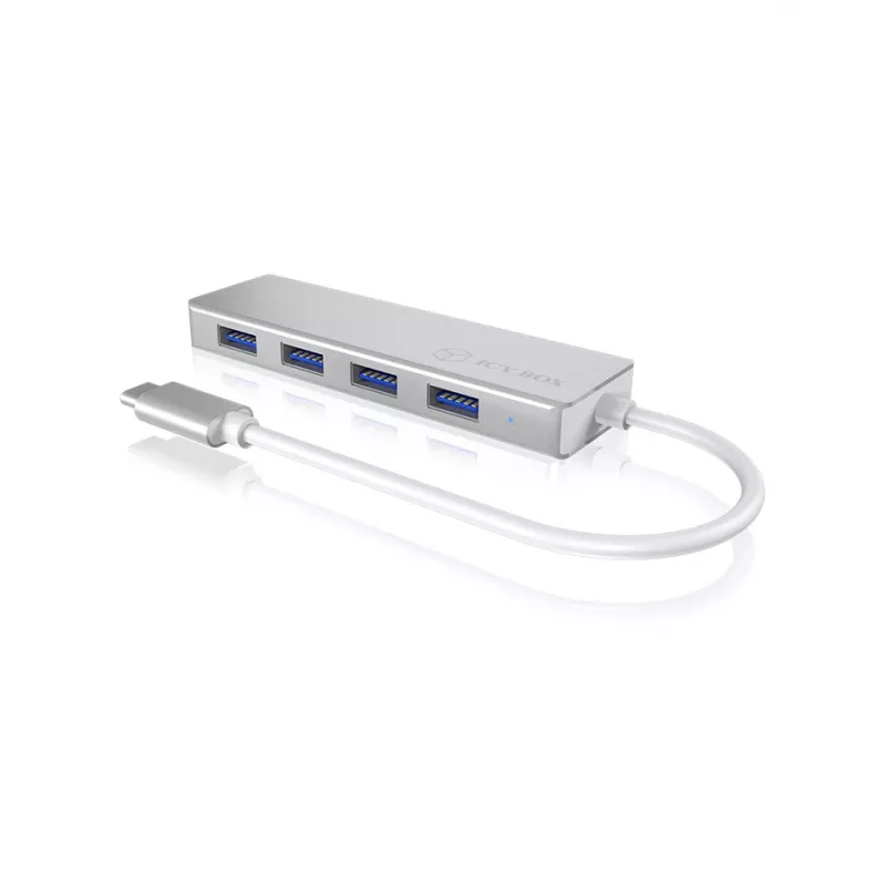 ICY BOX IB-HUB1425-C3 USB 3.2 Gen 1 (3.1 Gen 1) Type-C 5000 Mbit/s ασημί