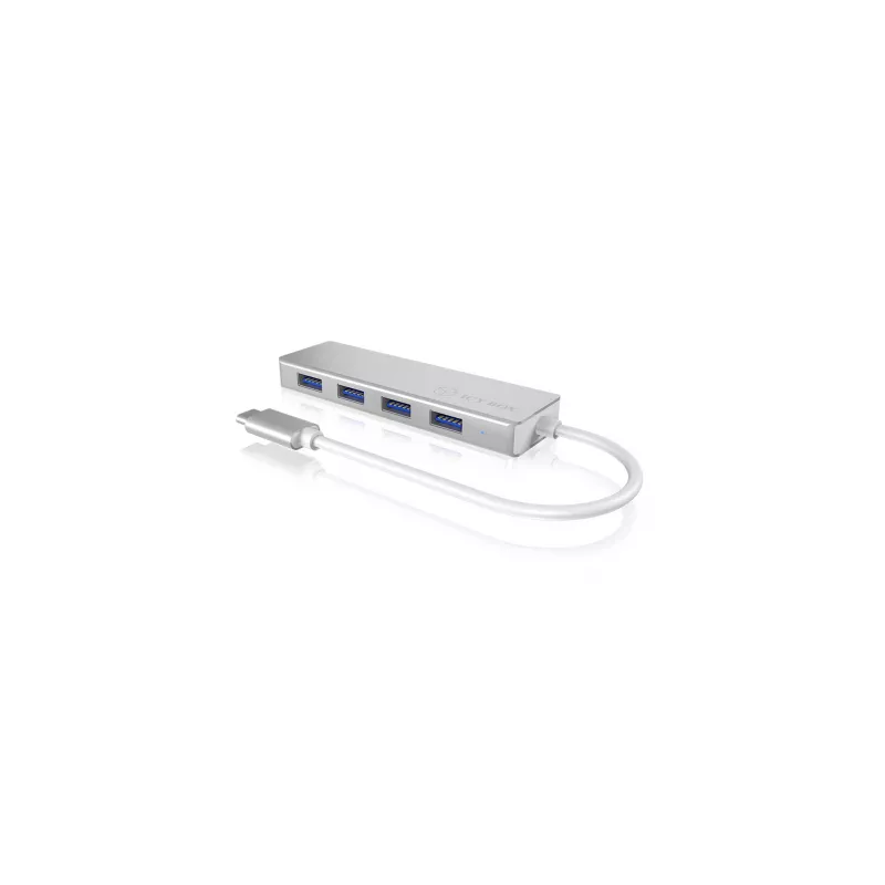 ICY BOX IB-HUB1425-C3 USB 3.2 Gen 1 (3.1 Gen 1) Type-C 5000 Mbit/s ασημί
