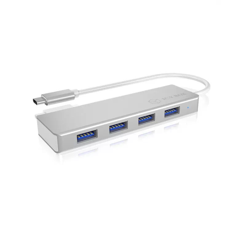 ICY BOX IB-HUB1425-C3 USB 3.2 Gen 1 (3.1 Gen 1) Type-C 5000 Mbit/s ασημί