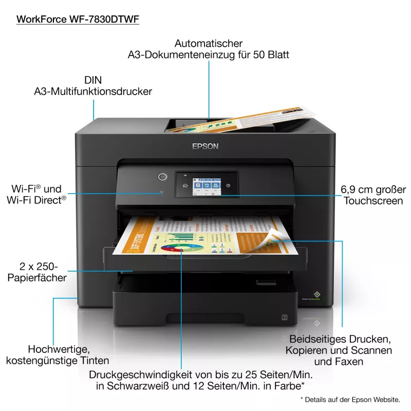 Epson WorkForce WF-7830DTWF Εκτυπωτής Inkjet A3 4800 x 2400 DPI Wi-Fi