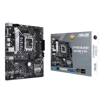 ASUS PRIME H610M-A D4-CSM μητρική πλακέτα, Intel H610, LGA 1700, micro ATX, 2x DDR4 DIMM, έως 64 GB, 2x M.2, 4x SATA III, HDMI, DisplayPort, VGA, Gigabit LAN
