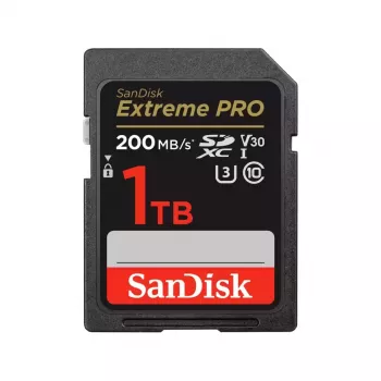 Κάρτα μνήμης flash SDXC SANDISK Extreme PRO 1TB UHS-I U3 V30 Class 10, έως 200 MB/s ανάγνωση, 140 MB/s εγγραφή, ανθεκτική σε κρούσεις, μαύρη