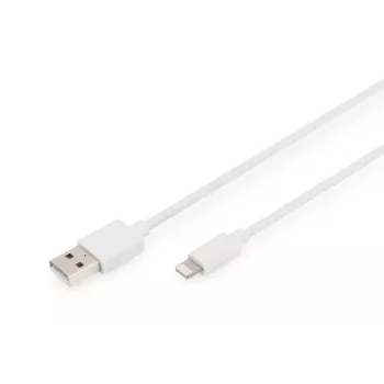 DIGITUS USB-A σε Lightning MFI C89, 2 m καλώδιο δεδομένων και φόρτισης, λευκό, 5 V, 2,4 A