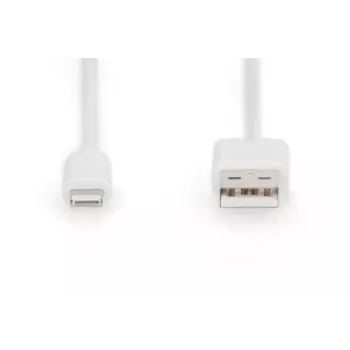 DIGITUS USB-A σε Lightning MFI C89, 2 m καλώδιο δεδομένων και φόρτισης, λευκό, 5 V, 2,4 A