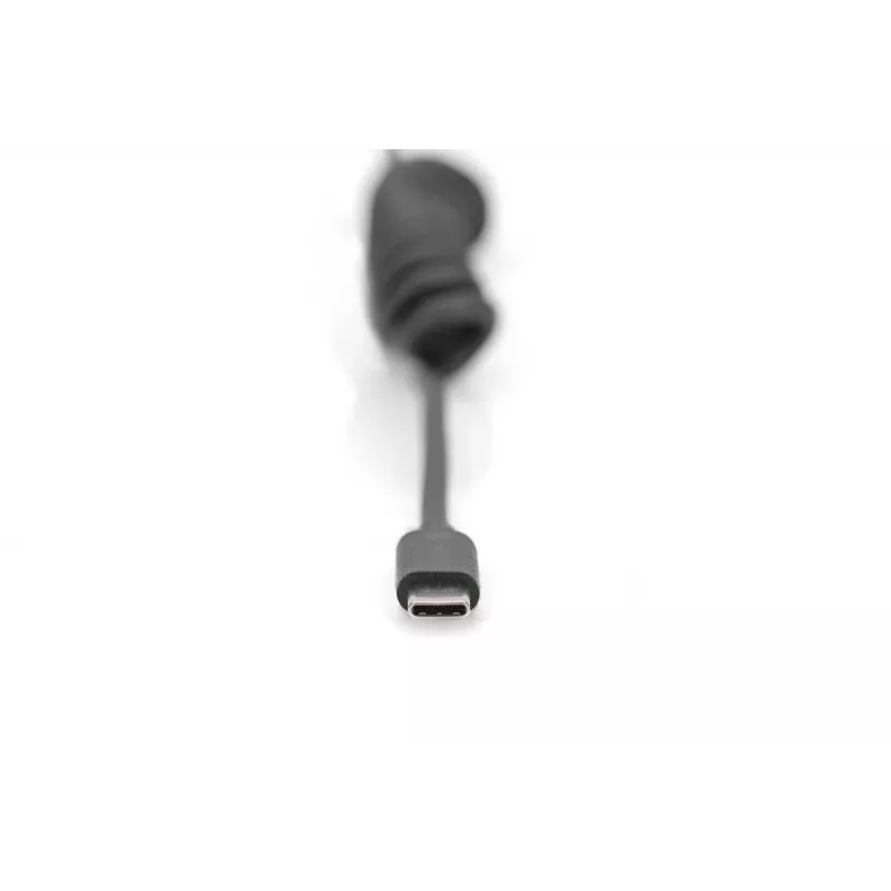 DIGITUS καλώδιο USB - Type-C σε USB - Type-C σπιράλ, TPU USB 2.0, PD60W Max; 1m