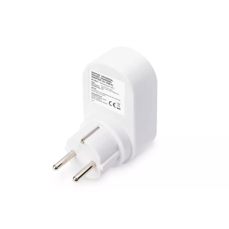 DIGITUS τροφοδοτικό με 2 θύρες USB 250V, 50 Hz, USB: 5V, 2,1A, λευκό / γκρι