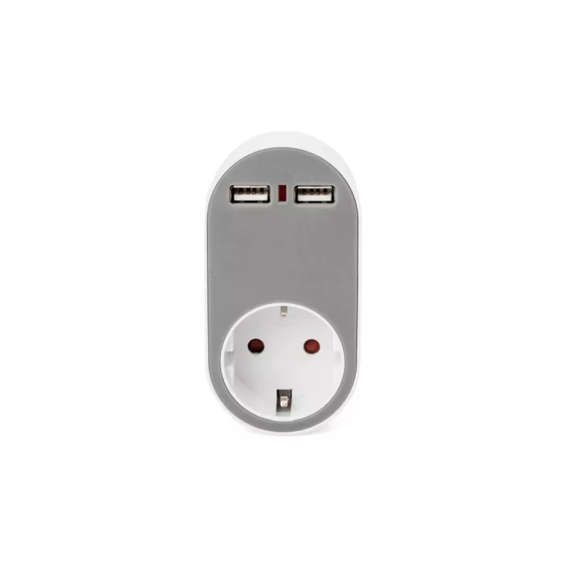 DIGITUS τροφοδοτικό με 2 θύρες USB 250V, 50 Hz, USB: 5V, 2,1A, λευκό / γκρι
