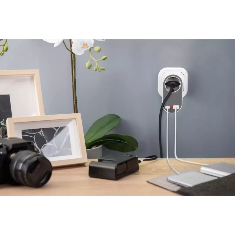 DIGITUS τροφοδοτικό με 2 θύρες USB 250V, 50 Hz, USB: 5V, 2,1A, λευκό / γκρι