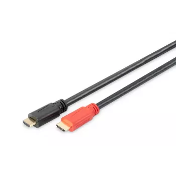 DIGITUS ASSMANN Καλώδιο σύνδεσης HDMI High Speed, Type A, με ενισχυτή, M/M, 15m Full HD, CE, χρυσό μαύρο