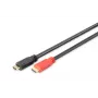 DIGITUS ASSMANN Καλώδιο σύνδεσης HDMI High Speed, Type A, με ενισχυτή, M/M, 15m Full HD, CE, χρυσό μαύρο