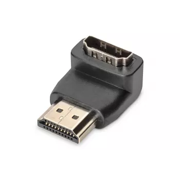 DIGITUS Αντάπτορας HDMI, Type A, 90° γωνιακός M/F, Ultra HD 60p, μαύρο χρυσό