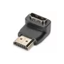 DIGITUS Αντάπτορας HDMI, τύπου A, 90° γωνιακός M/F, Ultra HD 60p, μαύρο χρυσό