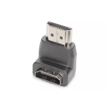 DIGITUS Αντάπτορας HDMI, Type A, 90° γωνιακός M/F, Ultra HD 60p, μαύρο χρυσό