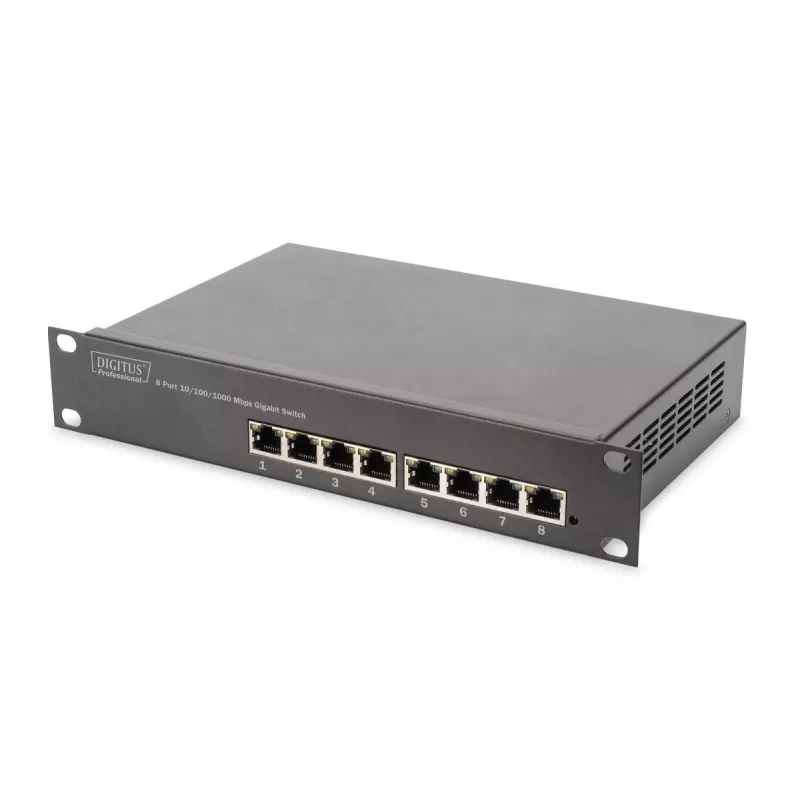 DIGITUS Σετ δικτύου 10in-9U 312x300mm Θήκη Ράφι PDU Patch panel 8 θυρών