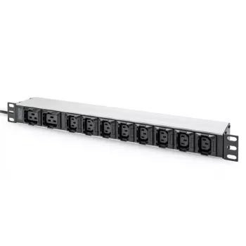 DIGITUS 1U Αλουμινένιο PDU για τοποθέτηση σε rack 8x C13 2x C19 16A 230VAC 50/60Hz Βύσμα IEC C20