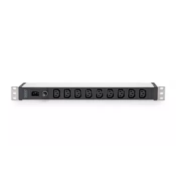 DIGITUS 1U Αλουμινένιο PDU για τοποθέτηση σε rack 9x C13 10A 230VAC 50/60Hz Είσοδος IEC C14 Ασφάλεια 10A