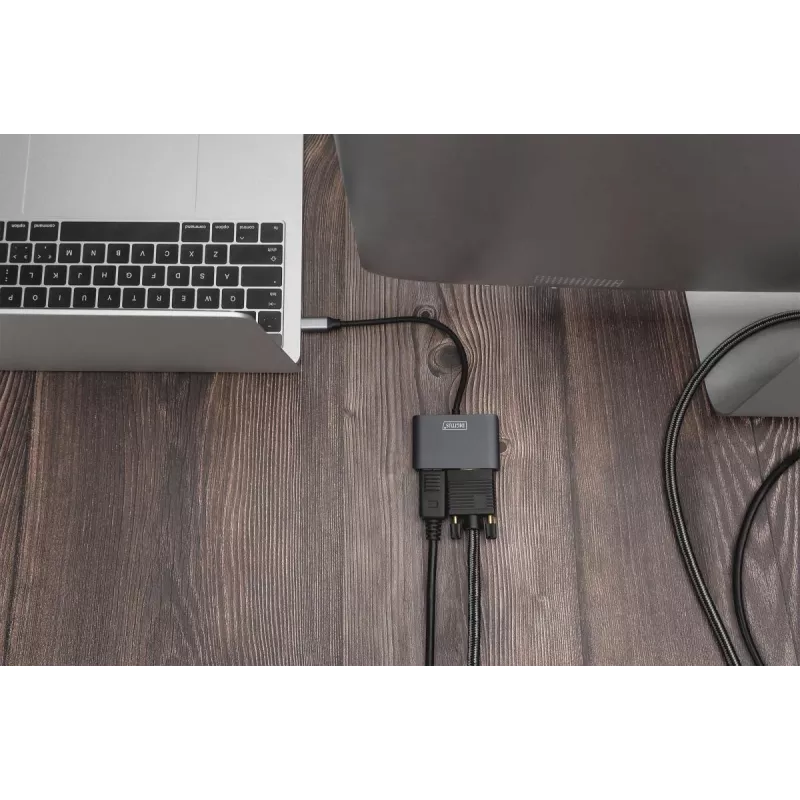 DIGITUS USB Type-C 4K 2-in-1 DisplayPort + VGA Προσαρμογέας γραφικών