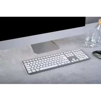 CHERRY KW 9100 λεπτό FOR MAC Πληκτρολόγιο Universal USB + Bluetooth QWERTZ Γερμανικό Ασημί