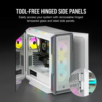 CORSAIR Mid-Tower ATX Κουτί PC - iCUE 5000T - RGB tempered glass - λευκό