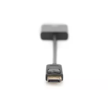DIGITUS ASSMANN Καλώδιο αντάπτορα DisplayPort, DP - DVI (24+5) M/F, 15cm με ασφάλιση, συμβατό με DP 1.2, CE μαύρο