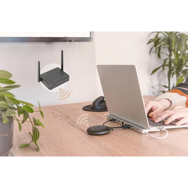 Wireless Collaboration System Digitus Click & Present Pro Desktop Μαύρο Γκρι 3840x2160