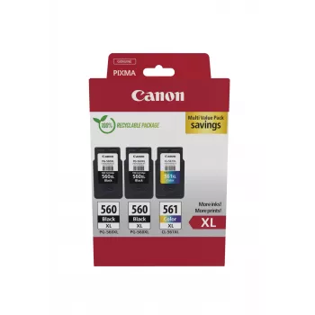 Canon 3712C009 Μελανοδοχείο 3 τεμ. Γνήσιο υψηλής (XL) απόδοσης Μαύρο, Κυανό, Ματζέντα, Κίτρινο