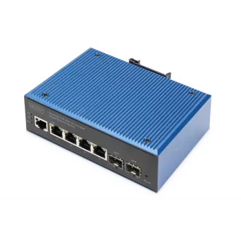 DIGITUS Industrial 4+2 Θυρών L2 managed Gigabit Ethernet Switch 4xGE RJ45 + 2 Θύρες SFP