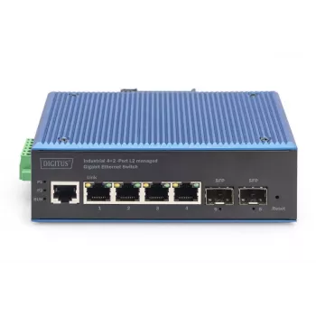 DIGITUS Industrial 4+2 Θυρών L2 managed Gigabit Ethernet Switch 4xGE RJ45 + 2 Θύρες SFP