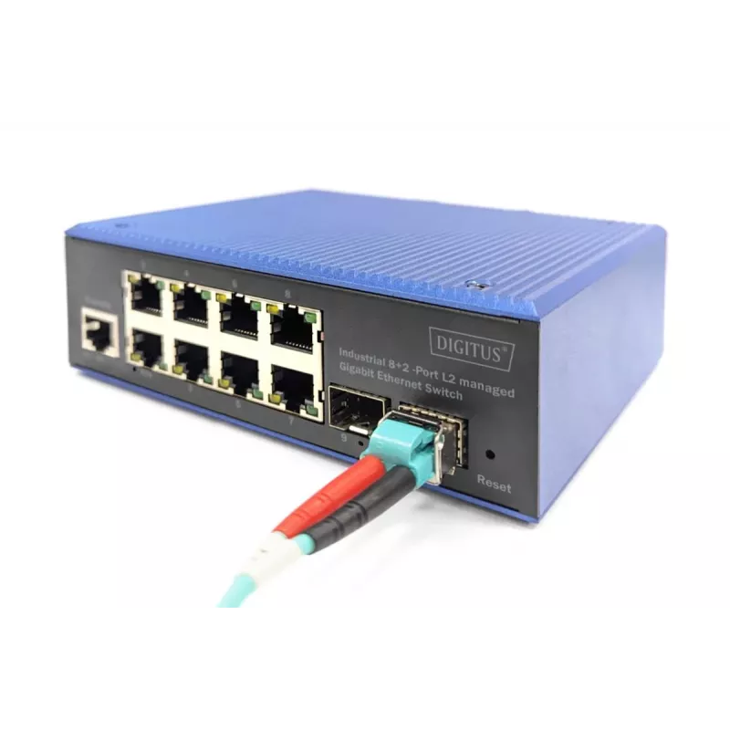 DIGITUS Industrial 8+2 Θυρών L2 Managed Gigabit Ethernet Switch 8x GE RJ45 + 2 Θύρες SFP
