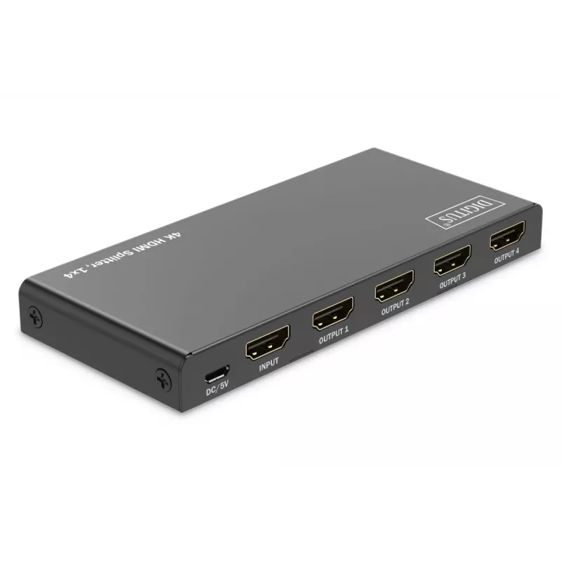 DIGITUS Διαχωριστής HDMI 1x4. 4K/60Hz HDCP 2.3. Έλεγχος EDID