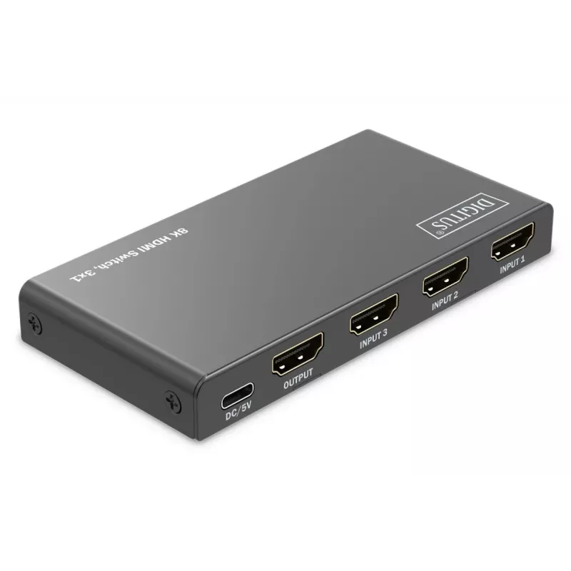DIGITUS Διακόπτης HDMI 3x1. 8K/60Hz (4:4:4). HDR. HDCP 2.3