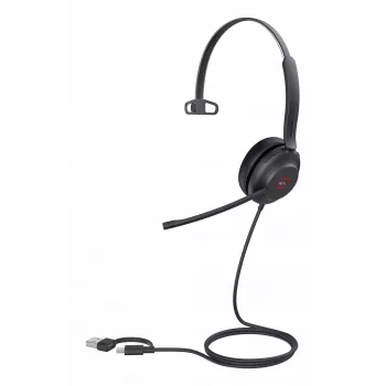 Yealink UH37 Mono Teams USB-C/A Headset, Ενσύρματο, 20 - 20000 Hz, Γραφείο/Callcenter, 96,5 g, Headset, Μαύρο
