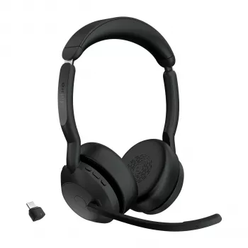 Jabra Evolve2 55 - Link380c UC Stereo, Ασύρματο, Γραφείο/Call Center, 20 - 20000 Hz, 130 g, Headset, Μαύρο