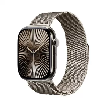 APPLE Watch Series 10 GPS + Cellular 46mm Θήκη Natural Titanium με Natural Milanese Loop - S/M