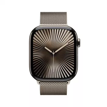 APPLE Watch Series 10 GPS + Cellular 46mm Θήκη Natural Titanium με Natural Milanese Loop - S/M