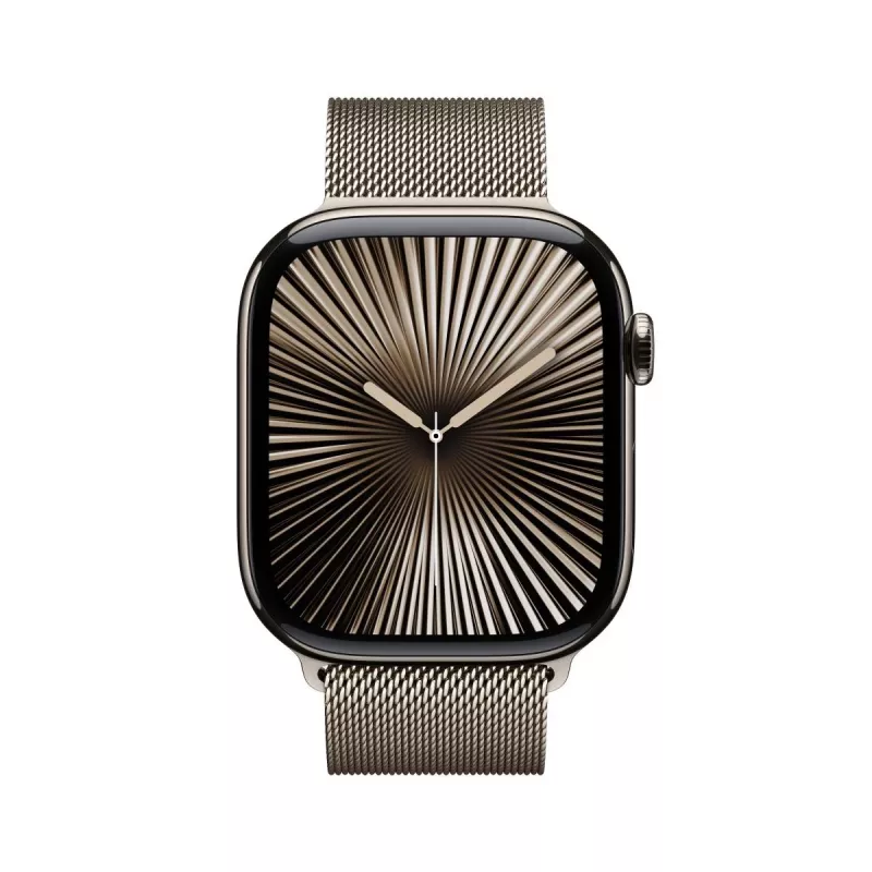 APPLE Watch Series 10 GPS + Cellular 46mm Θήκη Natural Titanium με Natural Milanese Loop - S/M