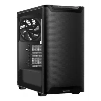 be quiet! PURE BASE 501 Airflow Window BGW74 κουτί υπολογιστή Midi Tower, ATX, παράθυρο από ψημένο γυαλί, 2 ανεμιστήρες PWM 140 mm, ψυγείο έως 360 mm, 2x 3,5″ + 5x 2,5″, 2x USB 3.0, USB 3.2 Gen 2 Type-C, μαύρο